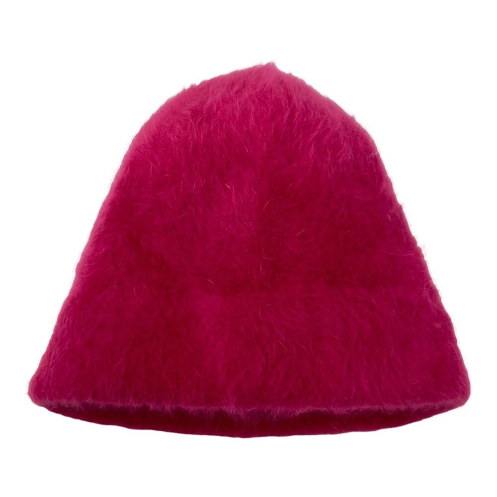 Pink Rabbit Fur Blend Cloche Hat